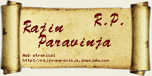 Rajin Paravinja vizit kartica